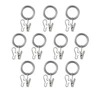 IKEA SYRLIG Anello per Tenda con Clip e Gancio, Nichelato, 25 mm, 1 ", NUOVO