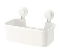 Ikea Tisken - Cestino con ventosa per riporre oggetti, colore: bianco (policarbonato, gomma sintetica, plastica ABS, confezione da 1,00)