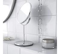 Ikea Trensum Specchio da trucco rotondo a due lati con ingrandimento su supporto, 6-3/4", acciaio inossidabile