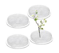 Ikebana Kenzan, Smavles 4 Pcs Flower Frog Fiore Rotondo Rana Ikebana in Plastica Trasparente Flower Holder Flower Arrangement per Home Office Sala da tè Fiorista Decorazione Floreale Piantare