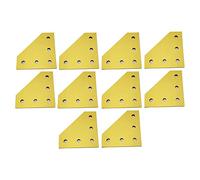 IkErna 10Pcs 5-Hole Outside Joining Plate Corner Bracket Plate Surface Anodic Oxidation,For 20 Series Aluminum Profile 3D Printere/20S L Yellow 10Pcs