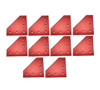IkErna 10Pcs 5-Hole Outside Joining Plate Corner Bracket Plate Surface Anodic Oxidation,For 20 Series Aluminum Profile 3D Printere/20S L Red 10Pcs