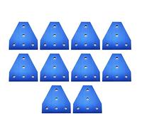 IkErna 10Pcs 5-Hole Outside Joining Plate Corner Bracket Plate Surface Anodic Oxidation,For 20 Series Aluminum Profile 3D Printere/20S T Blue 10Pcs