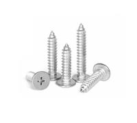IkErna 10Pcs M5/M6 Ss 304 Phillips Super Ultra Thin Flat Wafer Head Self-Tapping Wood Screw/10Pcs M6/40Mm