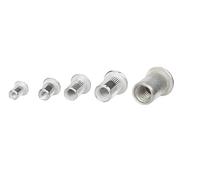 IkErna 10Pcs Stainless Steel Carbon Steel Aluminum Flat Head Threaded Rivet Nut Bind Insert Rivnuts Nutsert M3/M4 M5 M6 M8 M10 M12/Carbon Steel/M3