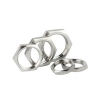 IkErna 5Pcs Ss 304 Hex Lock Nut Pipe Fitting M8 M10 M12 M14 M16 M18 M20 M22 M24 M25-M38 Pitch 1Mm 1.5Mm Metric Female(M20X1.5X24X4 (5Pcs))/ Color/M20*1 * 27 * 4