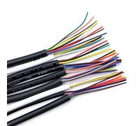 IkErna Cavo Rivestito da 5 M, Cavo Di Segnale in Rame 22 Awg, Cavoo Elettronico Morbido a 2, 3, 4, 5, 6, 7, 8 e 10 Anime Ul2464/Black 22Awg/10Cores