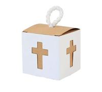 iKesoce Bomboniere Battesimo, 30 Pz Scatola Regalo con Stile Cross Bomboniere Comunione Scatoline Portaconfetti Confezione Confetti Scatole Caramella per Matrimonio, Anniversario