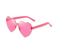 IKFGTJRE Occhiali da sole Occhiali da sole Jelly Color Rimless Cuore Occhiali di un pezzo Occhiali di colore abbagliante, 6, Taglia unica