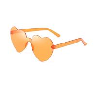 IKFGTJRE Occhiali da sole Occhiali da sole Jelly Color Rimless Cuore Occhiali di un pezzo Occhiali di colore abbagliante, 14, Taglia unica