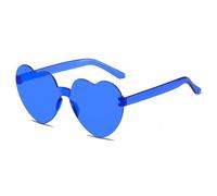 IKFGTJRE Occhiali da sole Occhiali da sole Jelly Color Rimless Cuore Occhiali di un pezzo Occhiali di colore abbagliante, 8, Taglia unica