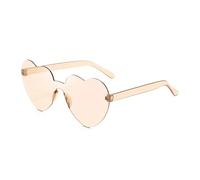 IKFGTJRE Occhiali da sole Occhiali da sole Jelly Color Rimless Cuore Occhiali di un pezzo Occhiali di colore abbagliante, 28, Taglia unica
