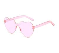IKFGTJRE Occhiali da sole Occhiali da sole Jelly Color Rimless Cuore Occhiali di un pezzo Occhiali di colore abbagliante, 1, Taglia unica