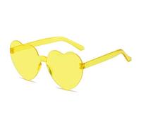 IKFGTJRE Occhiali da sole Occhiali da sole Jelly Color Rimless Cuore Occhiali di un pezzo Occhiali di colore abbagliante, 3, Taglia unica