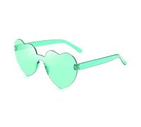 IKFGTJRE Occhiali da sole Occhiali da sole Jelly Color Rimless Cuore Occhiali di un pezzo Occhiali di colore abbagliante, 18, Taglia unica