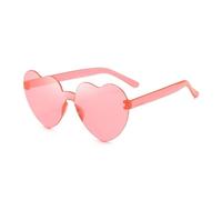 IKFGTJRE Occhiali da sole Occhiali da sole Jelly Color Rimless Cuore Occhiali di un pezzo Occhiali di colore abbagliante, 15, Taglia unica