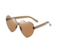 IKFGTJRE Occhiali da sole Occhiali da sole Jelly Color Rimless Cuore Occhiali di un pezzo Occhiali di colore abbagliante, 9 (UK), Taglia unica