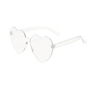 IKFGTJRE Occhiali da sole Occhiali da sole Jelly Color Rimless Cuore Occhiali di un pezzo Occhiali di colore abbagliante, 17, Taglia unica