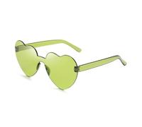 IKFGTJRE Occhiali da sole Occhiali da sole Jelly Color Rimless Cuore Occhiali di un pezzo Occhiali di colore abbagliante, 27, Taglia unica