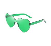 IKFGTJRE Occhiali da sole Occhiali da sole Jelly Color Rimless Cuore Occhiali di un pezzo Occhiali di colore abbagliante, 13, Taglia unica