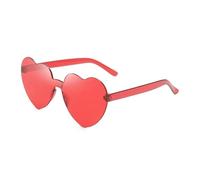 IKFGTJRE Occhiali da sole Occhiali da sole Jelly Color Rimless Cuore Occhiali di un pezzo Occhiali di colore abbagliante, 29, Taglia unica