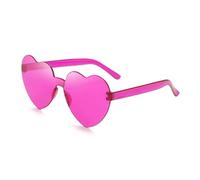 IKFGTJRE Occhiali da sole Occhiali da sole Jelly Color Rimless Cuore Occhiali di un pezzo Occhiali di colore abbagliante, 22, Taglia unica