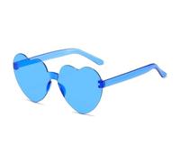 IKFGTJRE Occhiali da sole Occhiali da sole Jelly Color Rimless Cuore Occhiali di un pezzo Occhiali di colore abbagliante, 4, Taglia unica