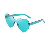 IKFGTJRE Occhiali da sole Occhiali da sole Jelly Color Rimless Cuore Occhiali di un pezzo Occhiali di colore abbagliante, 19, Taglia unica