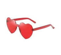 IKFGTJRE Occhiali da sole Occhiali da sole Jelly Color Rimless Cuore Occhiali di un pezzo Occhiali di colore abbagliante, 2, Taglia unica