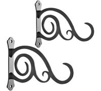 IKFGTJRE Staffe per Cestini Sospesi Staffa for cesto sospeso, portacandele for carillon di vento, gancio speciale for appendere, decorazione pratica in ferro nero da 6 pollici Per il giardino(4pc)