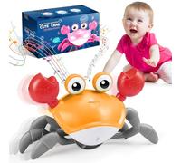 iKidiki Montessori Baby Toy 6-12 mesi, gattonare granchio 1-4 anni, regalo per ragazze, giocattolo per gattonare musicale Tummy Time Toys