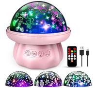 iKidiki Regalo unicorno per ragazze 3-8 anni, ricaricabile cielo stellato proiettore per bambini, giocattolo da sirena unicorno dai 3 agli 8 anni in su. 【3 film+remote+3 timer+rotazione】