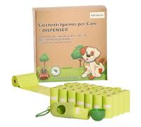 IKIGAJ Sacchettini Cane Cacca Biodegradabili - 450 Sacchetti Raccogli Feci, Buste Resistenti con Porta Bustine Cane Cacca Dispenser. Ideale come Accessori per Cani di piccola taglia e cani grandi.