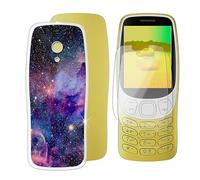 Ikiiqii Cover per Nokia 3210 2024 (2.40") + (2 pezzi) Vetro Temperato, Custodia per Antiurto Antigraffio Protettiva Case Ultra Sottile Silicone Custodie + Pellicola - Colorato