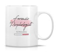 IKJHG Tazza divertente per psicologo forense, psicologo forense in corso, tazza da caffè in ceramica da 325 ml, regalo umoristico per psicologia, studente di psicologia forense, laurea, regalo di