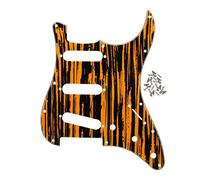 IKN 11 fori di fissaggio per chitarra Pickguard Guitar SSS Scratch Guards per chitarre ST elettriche americane/messicane standard, 4 STi Tawny Stripe