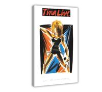 IKNBQIZH Poster su tela con album di Tina Turner, motivo: Tina Live In Europe, decorazione per camera da letto, ufficio, camera da letto, regalo, 50 x 75 cm