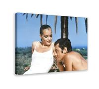 IKNBQIZH Poster su tela di Romy Schneider e Alain Delon, decorazione artistica da parete per soggiorno, camera da letto, 40 x 60 cm