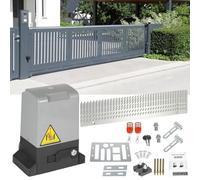 Ikodm 1200KG 550W Motore Cancello Scorrevole, Kit Automazione Cancello Scorrevole per Porte Fino 12m con 2 Telecomandi, Cremagliera 4M e Sensori a Infrarossi per Casa Giardino Garage