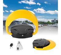 Ikodm 2 pezzi di blocco del parcheggio pieghevole con telecomando e 4 chiavi, anticollisione 180° IP67, telecomando da 20 m, capacità di carico 4T, colore giallo