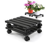 Ikodm 2 rotoli per piante in WPC, rettangolare, 30 x 30 cm, con rotelle, portata 80 kg, per interni ed esterni, per piante, vaso di fiori (antracite)