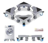 Ikodm Base regolabile per lavatrice base base con 8 piedi e 4 ruote, larghezza 40-68 cm, base per lavatrice, monoblocco, base mobile per frigorifero asciugatrice