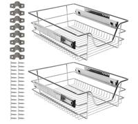 Ikodm Cestello Estraibile Cucina 4 x 40 cm, Cestelli Estraibili per Cucina, Cassetto da Incasso in Metallo, Armadio, Cestello Estraibile