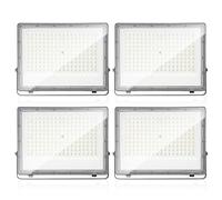 Ikodm Faretto LED per esterni, 150 W, 4 faretti da 14850 lm, 6000 K, bianco freddo, per esterni, IP65, impermeabile, per officina, campo sportivo (senza spina)