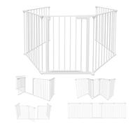 Ikodm Griglia di protezione per camino con porta, 310 cm, in metallo, per la protezione del forno, per la sicurezza dei bambini, 5 pezzi (65 x 75 cm) bianco