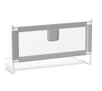 Ikodm Griglia di protezione per letto per bambini, 150 cm, altezza regolabile da 64 a 96 cm, protezione contro le cadute, per lettino, per bambini, sicura, facile da montare, grigio
