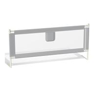 Ikodm Griglia di protezione per letto per bambini, 180 cm, altezza regolabile da 64 a 96 cm, protezione contro le cadute, per lettino, per bambini, sicura, facile da montare, grigio
