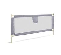 Ikodm Griglia di protezione per letto per bambini, 180 cm, altezza regolabile da 64 a 96 cm, protezione contro le cadute, per lettino, per bambini, sicura, facile da montare, grigio
