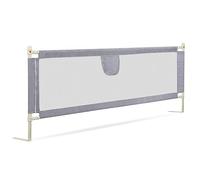 Ikodm Griglia di protezione per letto per bambini, 200 cm, altezza regolabile da 64 a 96 cm, protezione contro le cadute, per lettino, per bambini, sicura, facile da montare, grigio