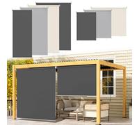 Ikodm Tenda da sole verticale per esterni, 140 x 240 cm, per balcone, ombreggiatura e privacy, tenda da sole verticale, ombreggiata interna, grigio scuro